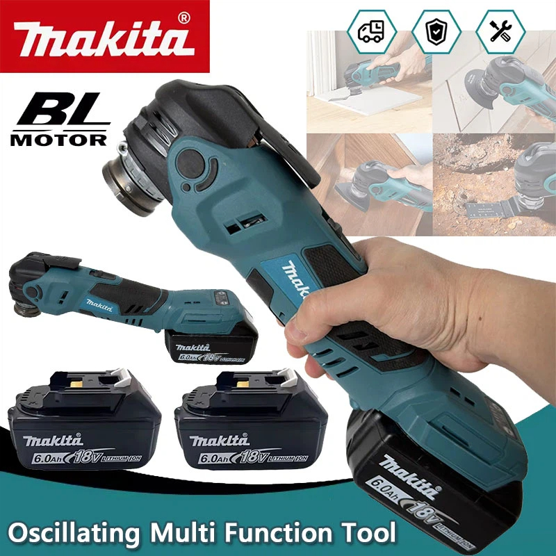 Power Tools For Woodworking - เครื่องมืออเนกประสงค์ไร้สาย Makita แบบสั่นสะเทือน พร้อมใบเลื่อย/ใบมีดตัด/ใบมีดขูด/ใบมีดตัดไม้ ใช้แบตเตอรี่ 18V