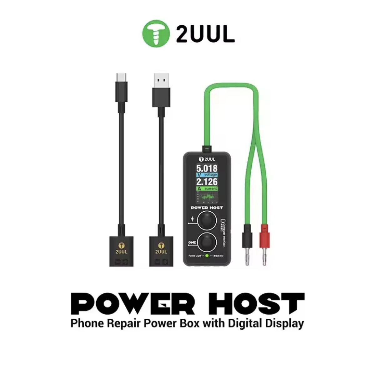 Power Key Tools - เครื่องวัดแอมป์-โวลต์ 2UUL PW15 พร้อมจอแสดงผลดิจิตอล เปิด-ปิดอัตโนมัติด้วยปุ่มเดียว เครื่องมือทดสอบระดับมืออาชีพ