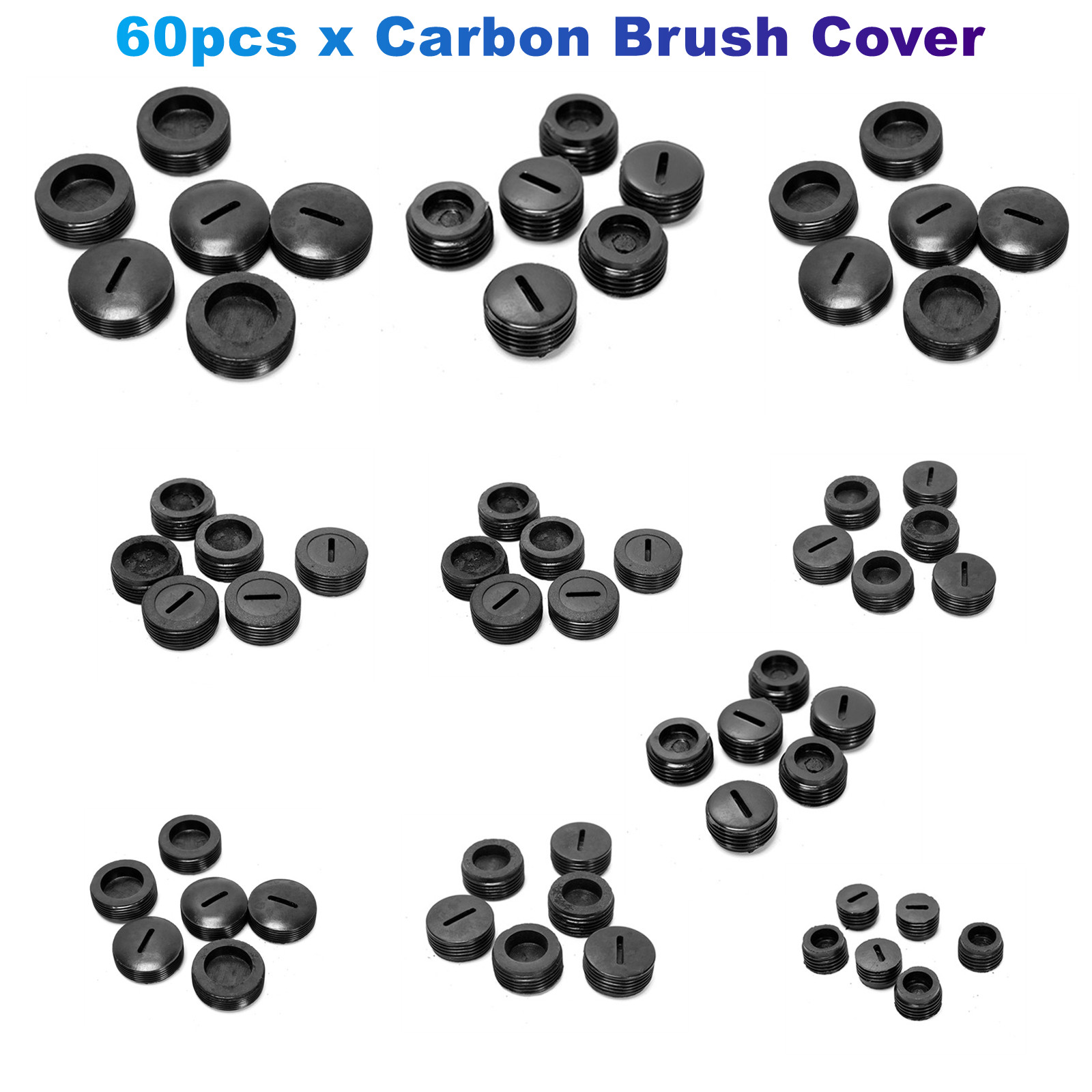 Power Tools Carbon Brush - 60 ชิ้น/ล็อต Universal แปรงคาร์บอนพลาสติกเส้นผ่านศูนย์กลางภายนอก 9.8 มม.-19.8