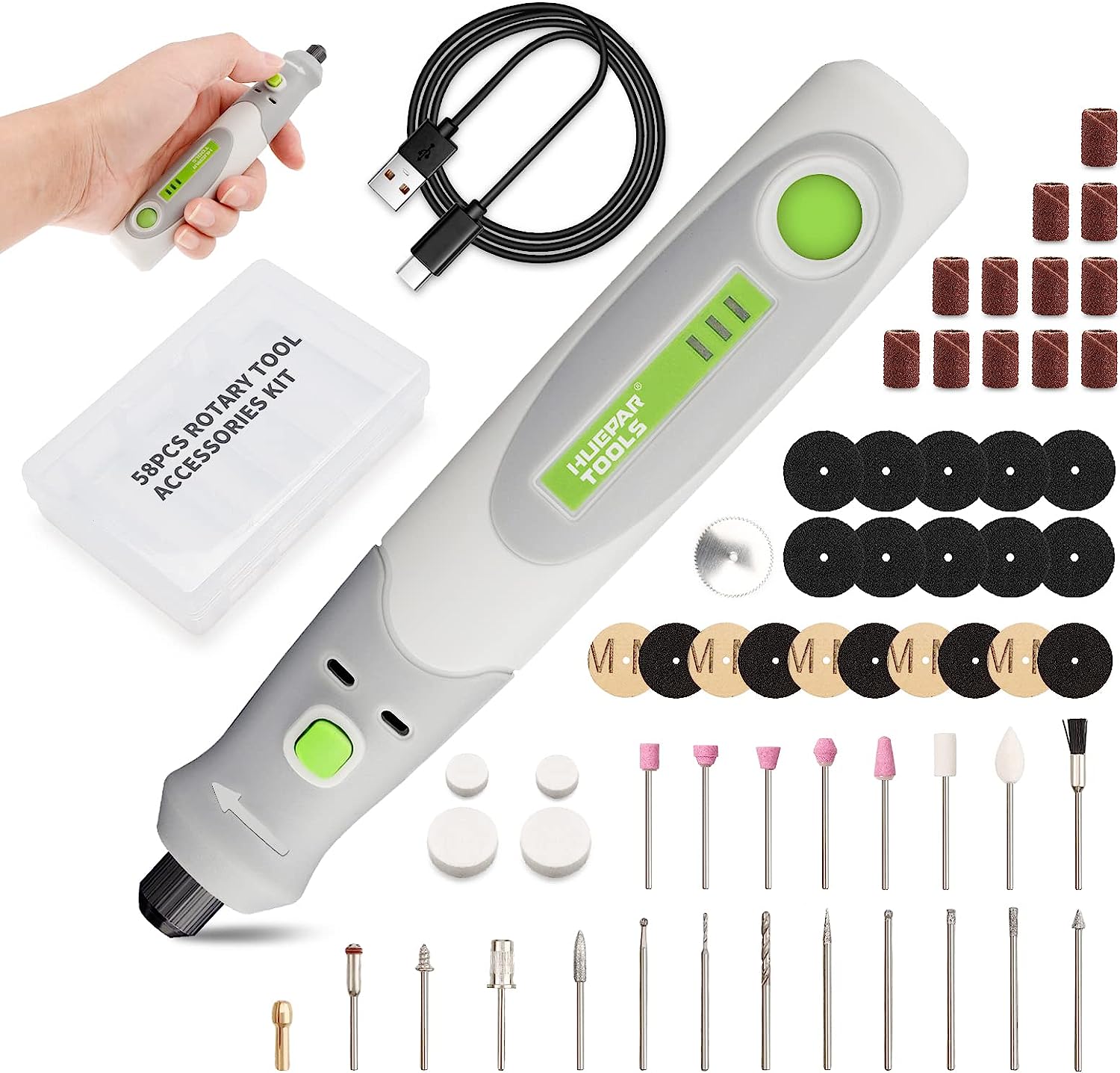 Power Tools Safety - ไฟฟ้าเจาะ Die เครื่องบดแกะสลักขัด 4V มินิไร้สายโรตารี่ชุดเครื่องมือชุดสําหรับ Huepar