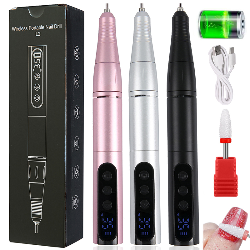 Power Tools Online - ปากกาเจียรเล็บไร้สาย 35000 รอบต่อนาที แบบ USB พร้อมหัวขัดเล็บ